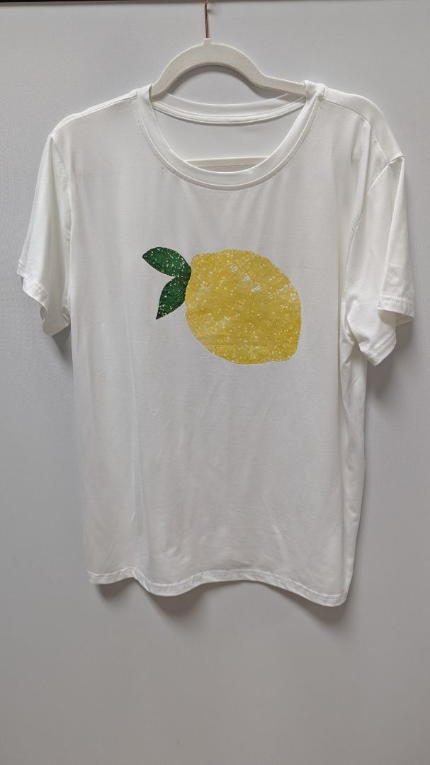 White Short-Sleeve Lemon Graphic Tee