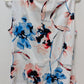 DKNY White Floral Knotted Sleeveless Blouse