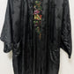 Golden Bee Black Embroidered Kimono Robe