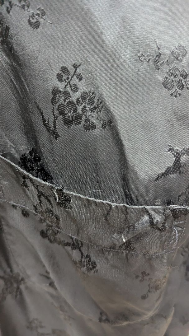 Golden Bee Black Embroidered Kimono Robe