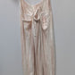 Splendid Cream Striped Linen-Blend Tie-Neck Dress