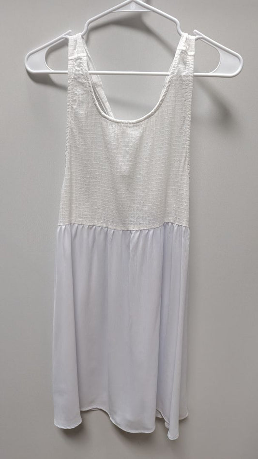Ekouaer White Sheer Sleeveless Mini Dress