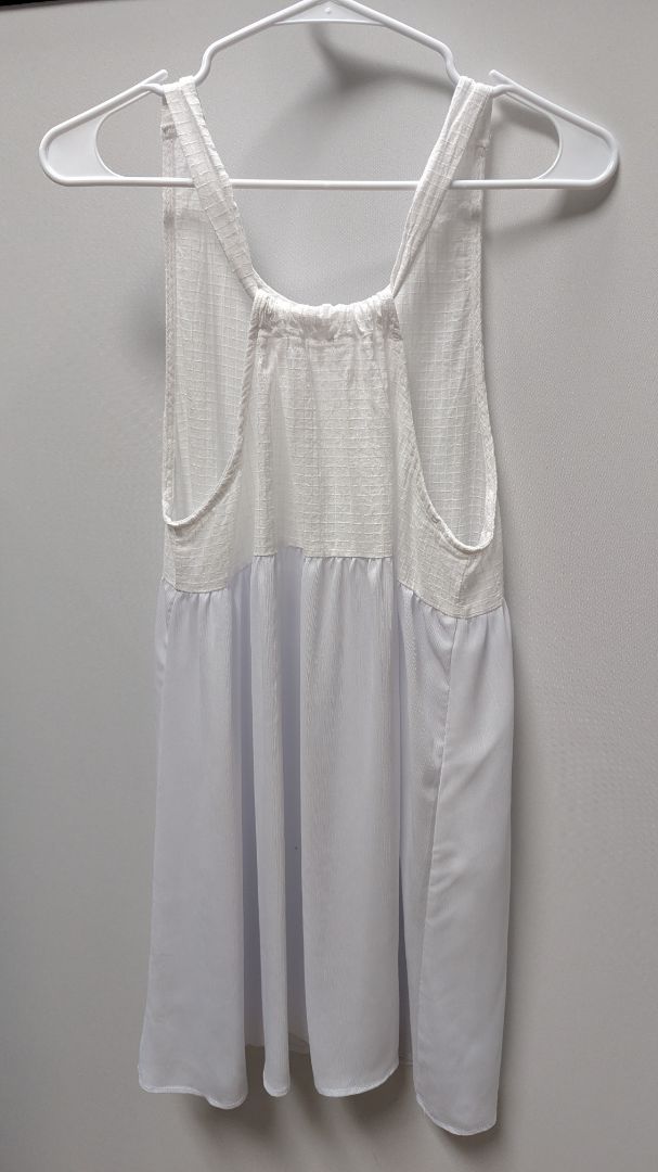 Ekouaer White Sheer Sleeveless Mini Dress