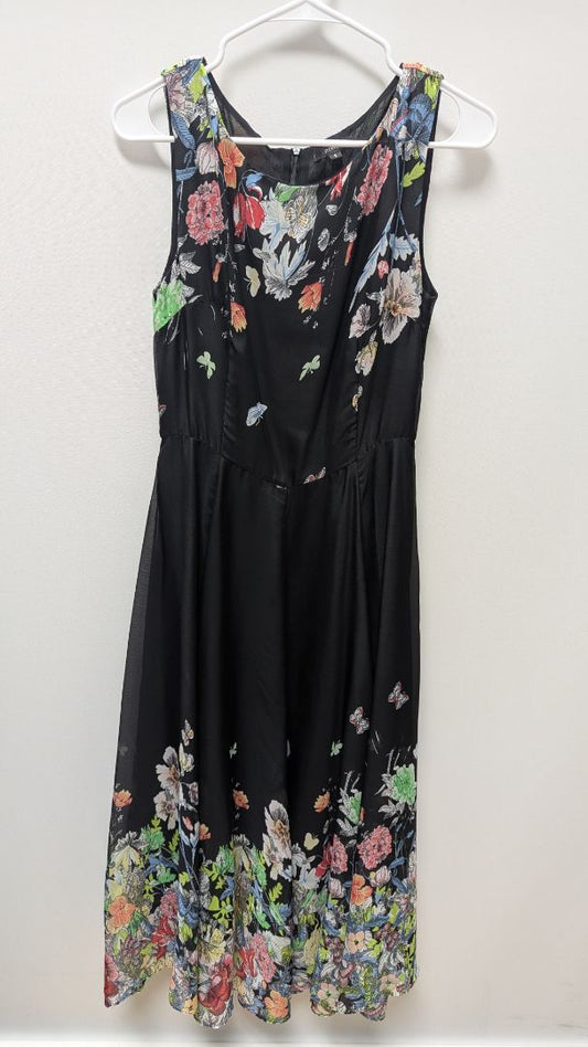 FLORYDAY Black Floral Butterfly Sleeveless Maxi Dress