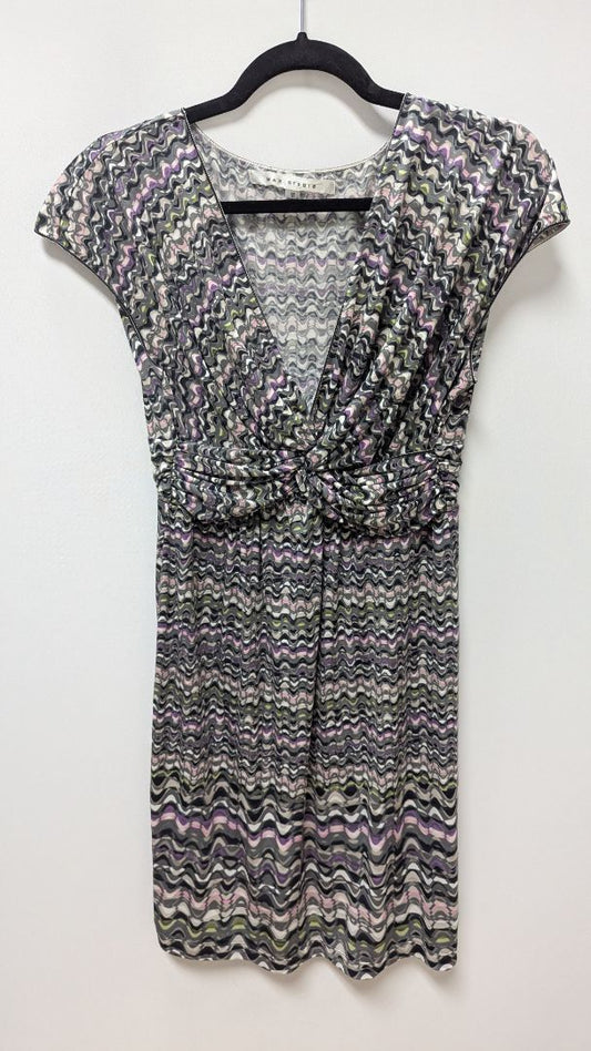 Max Studio Grey/Purple Printed Midi Dress