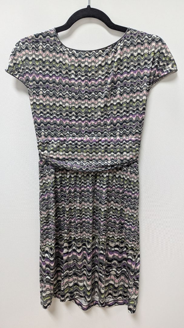 Max Studio Grey/Purple Printed Midi Dress