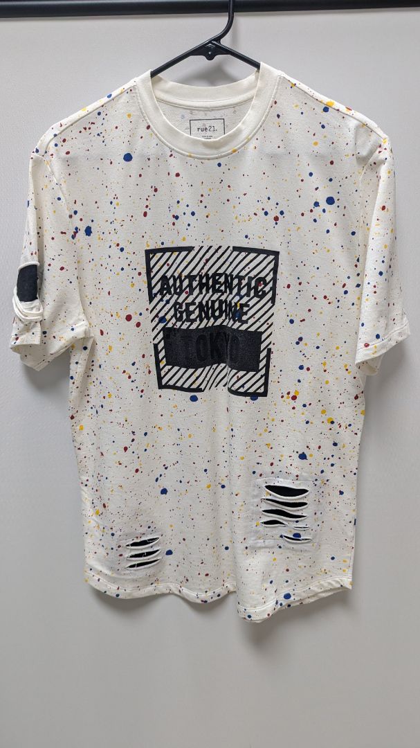 rue 21 White Men's "Authentic Genuine Tokyo" Graphic Tee