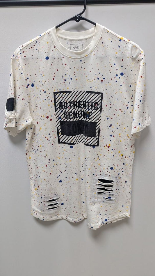 rue 21 White Men's "Authentic Genuine Tokyo" Graphic Tee