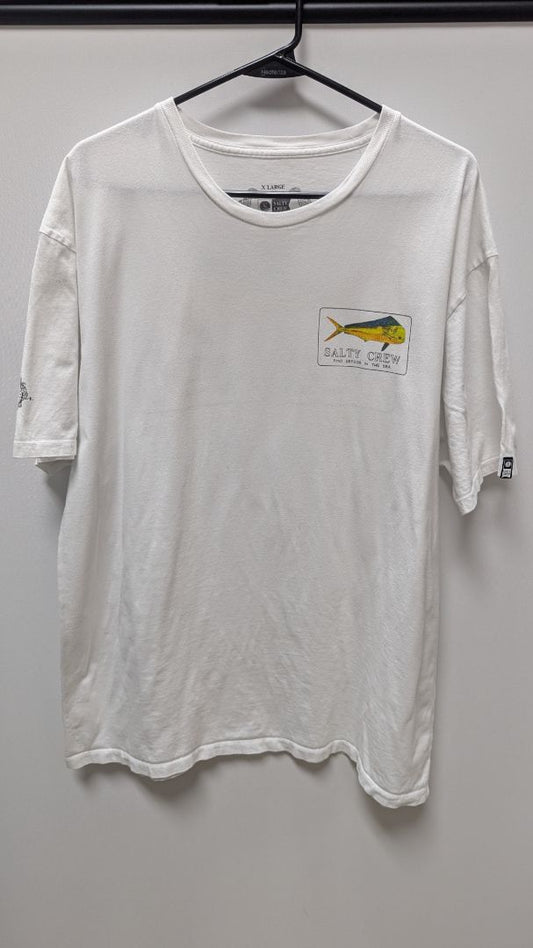 Salty Crew Men's White "Find Refuge in the Sea" Graphic Tee