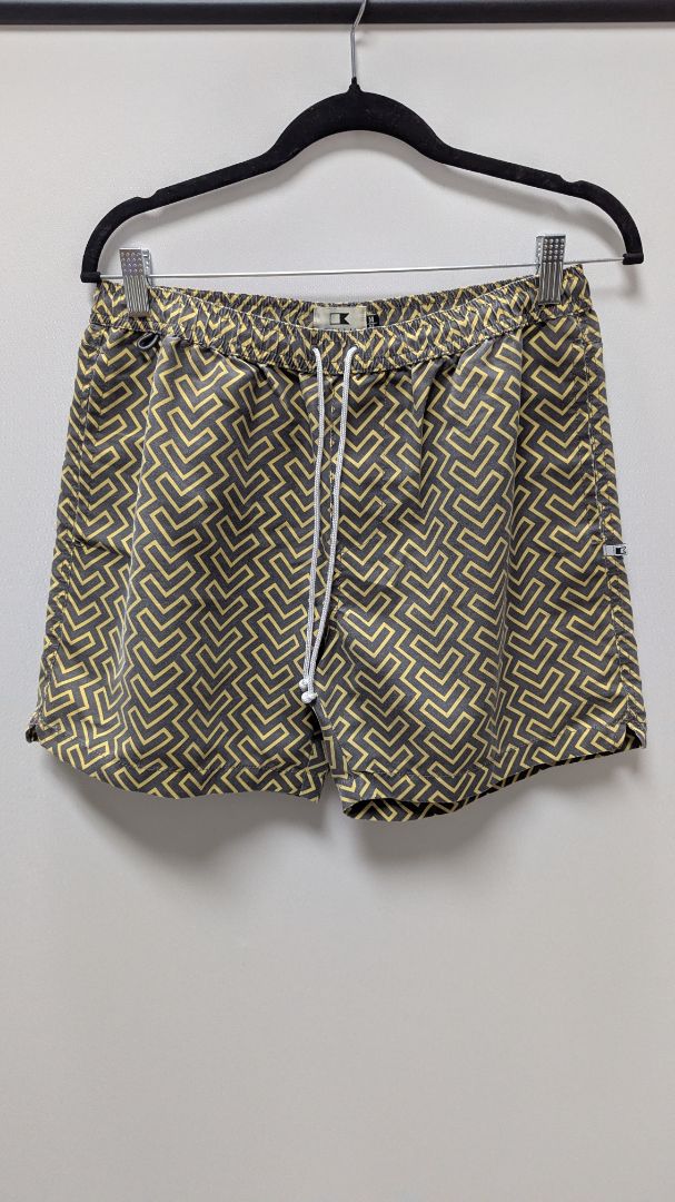 Cotton On Yellow/Grey Patterned Swim Shorts
