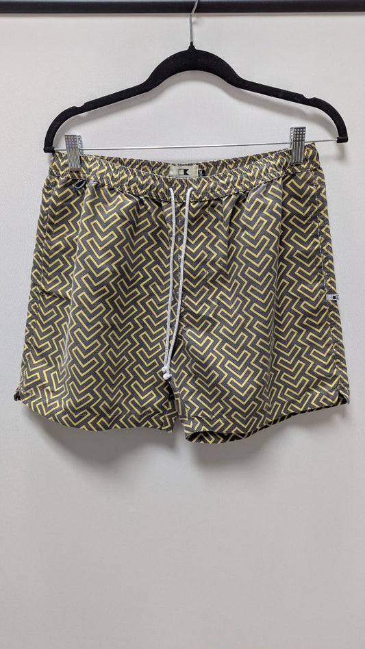 Cotton On Yellow/Grey Patterned Swim Shorts