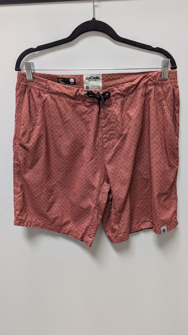 OurCaste Rust Brown Printed Swim Shorts