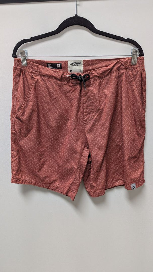 OurCaste Rust Brown Printed Swim Shorts