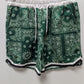 Green/White Bandana Printed Lounge Shorts