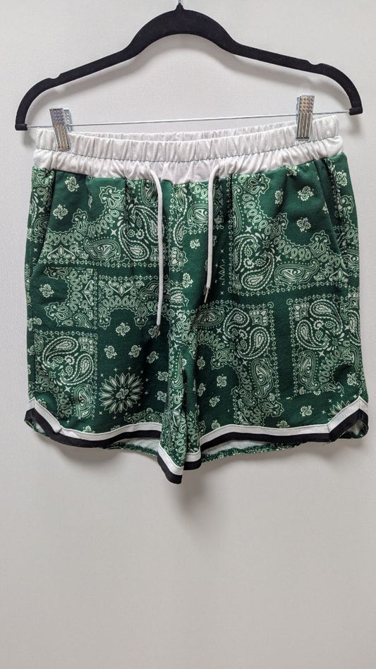 Green/White Bandana Printed Lounge Shorts