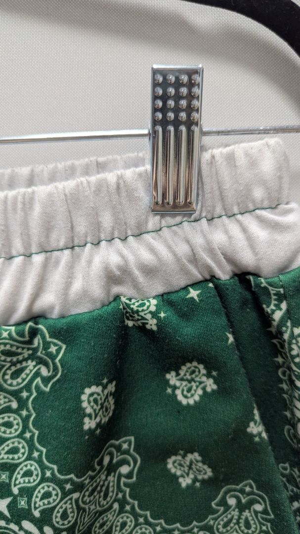 Green/White Bandana Printed Lounge Shorts