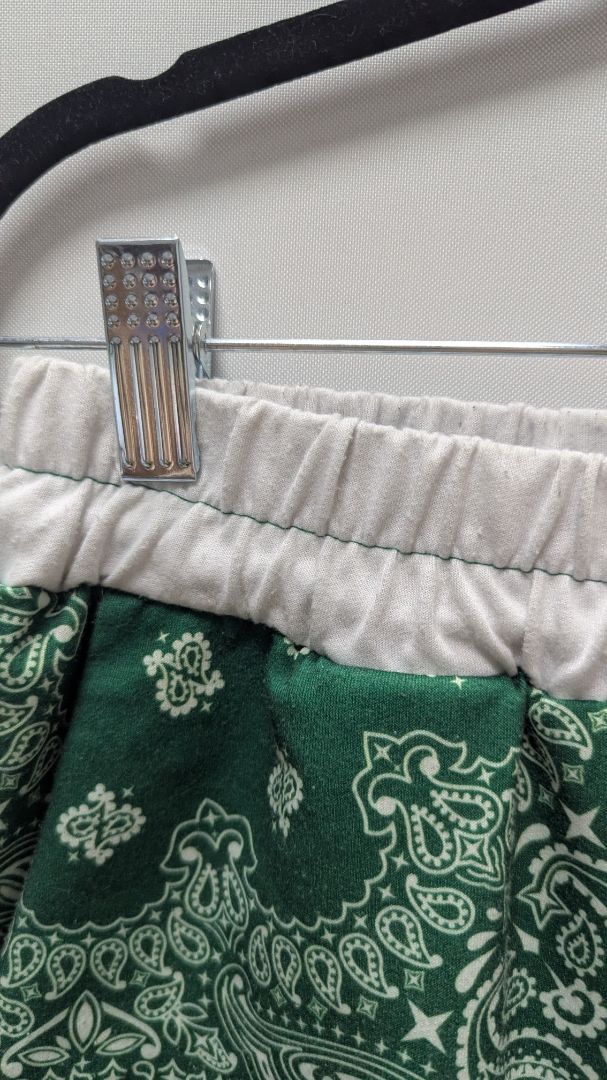 Green/White Bandana Printed Lounge Shorts