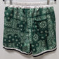 Green/White Bandana Printed Lounge Shorts