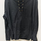 Black Men's Lace-Up Pirate Costume Shirt
