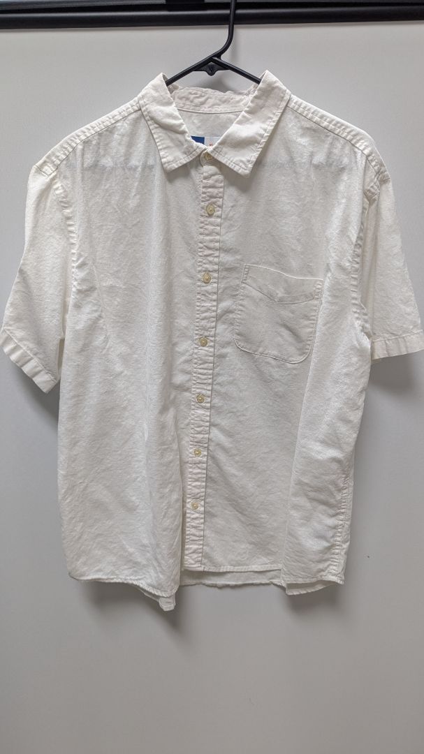 Old Navy White "Everyday Shirt" Linen-Blend Button Down Shirt