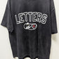 Red Letters Washed Black "Letters" Tee