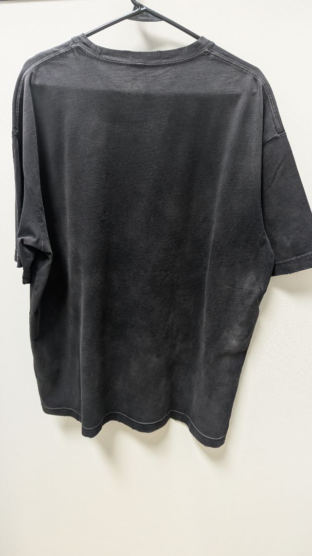 Red Letters Washed Black "Letters" Tee