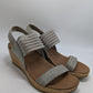 Skechers Luxe Foam Grey Mesh-Strap Heeled Sandals