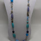 Silver/Blue Mixed Bead Longline Necklace