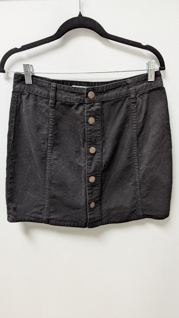 Billabong Black Button-Down Corduroy Skirt