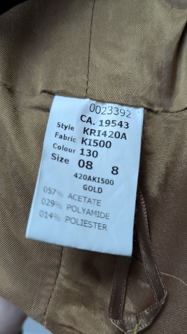 Michael Kors Gold Metallic Strapless Formal Dress