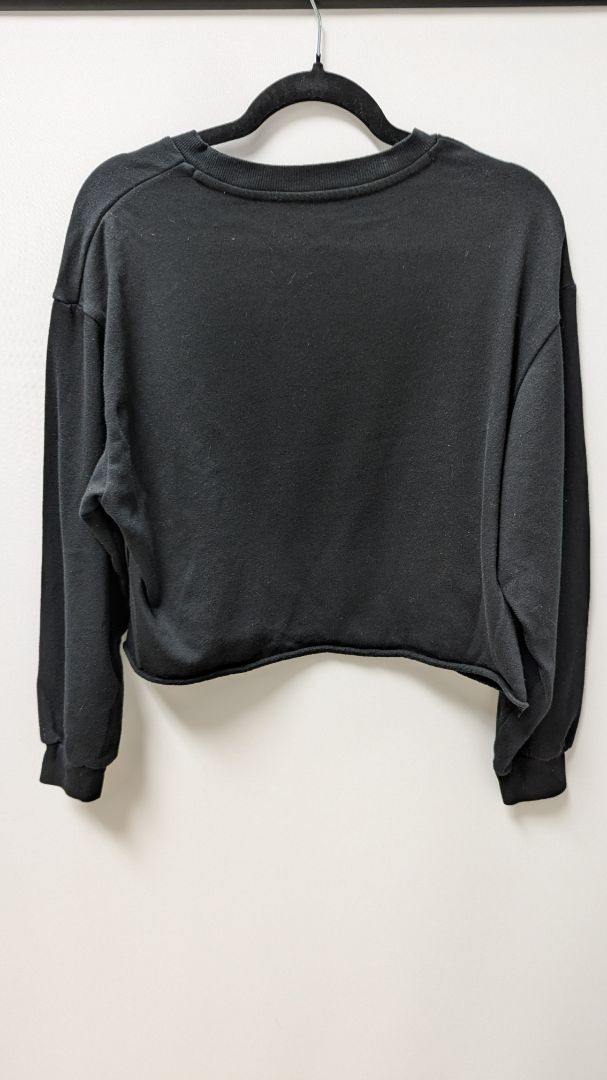 The Rolling Stones Black Faded Graphic Cropped Sweatshirt