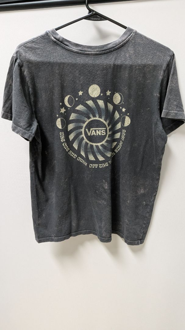 VANS Dark Grey Acid Wash Moon Graphic Tee