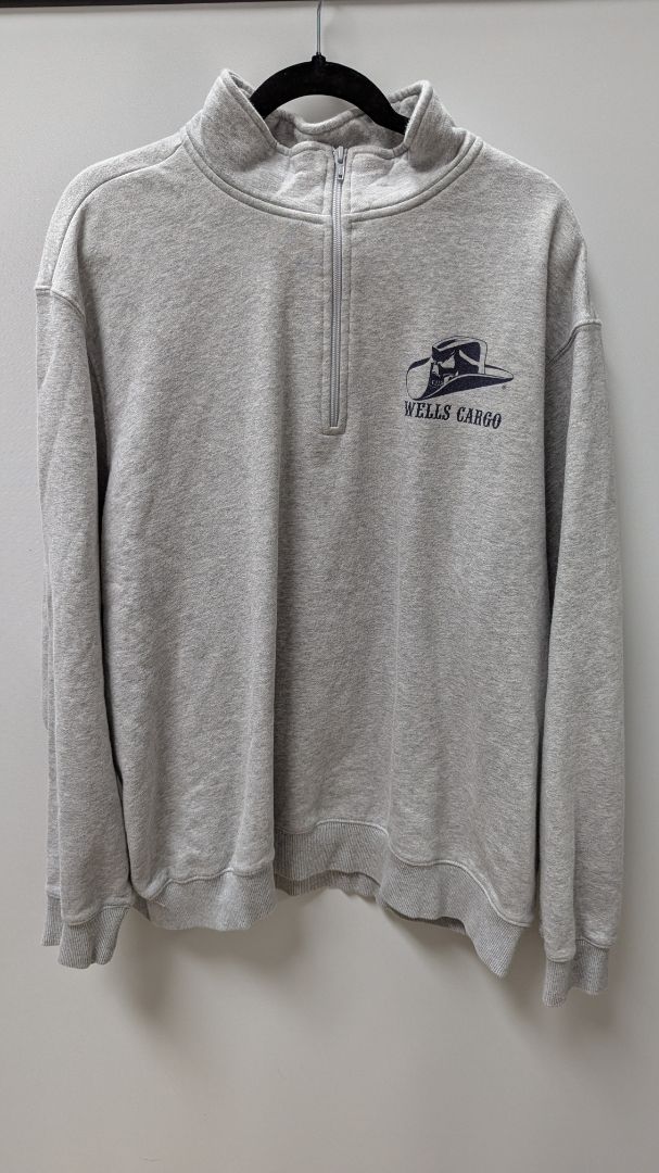 SPORT-TEK Men's Light Grey "Wells Cargo" Pullover Sweatshirt