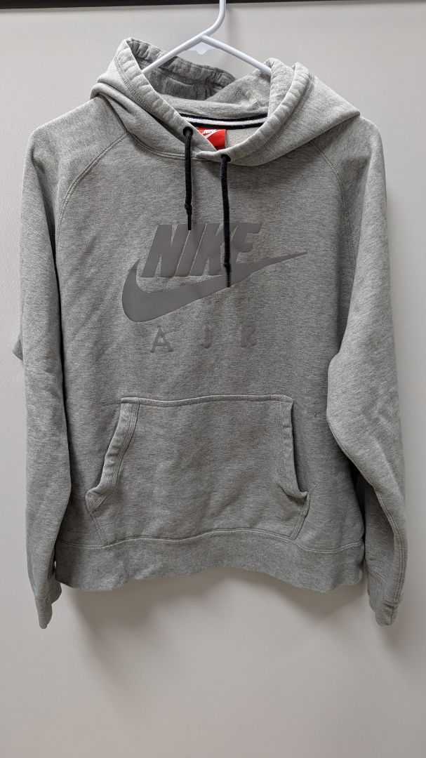 Nike Air Men's Grey Logo Pullover Hoodie