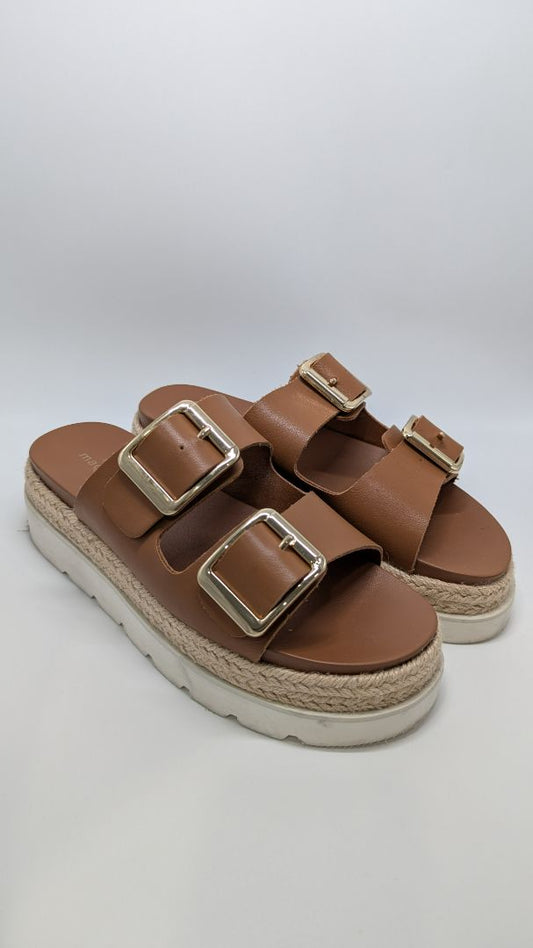 Madden Girl Brown Faux-Leather Mythical Platform Sandals