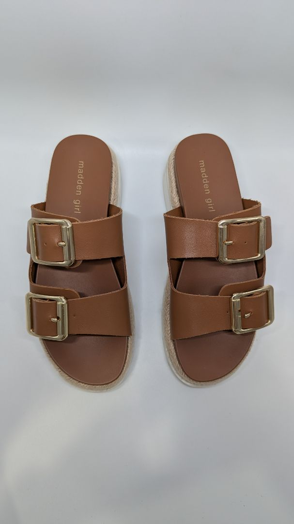 Madden Girl Brown Faux-Leather Mythical Platform Sandals