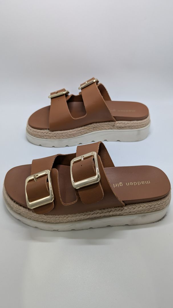 Madden Girl Brown Faux-Leather Mythical Platform Sandals