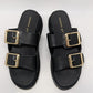 Madden Girl Black Faux-Leather Mythical Platform Sandals
