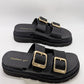 Madden Girl Black Faux-Leather Mythical Platform Sandals