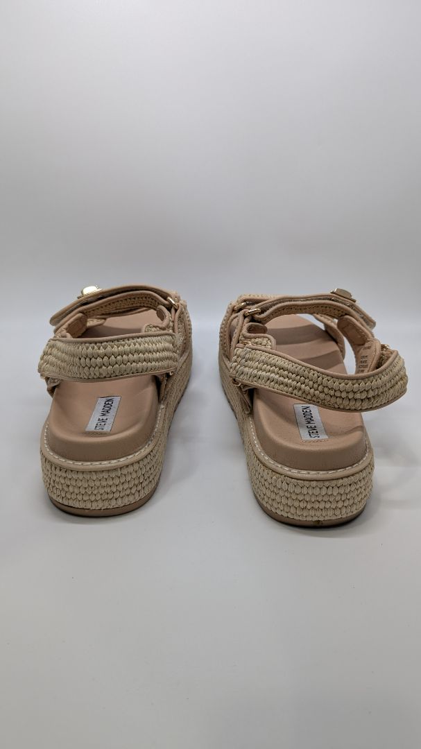 Steve Madden Tan Bigmona Natural Raffia Sandals
