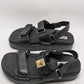 Steve Madden Black Bigmona Leather Platform Sandals