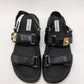 Steve Madden Black Bigmona Leather Platform Sandals
