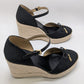 MICHAEL Michael Kors Black/Tan Nori Wedge Espadrille Sandals