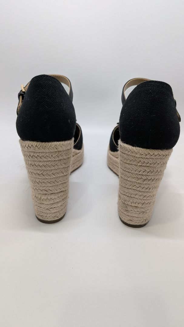 MICHAEL Michael Kors Black/Tan Nori Wedge Espadrille Sandals