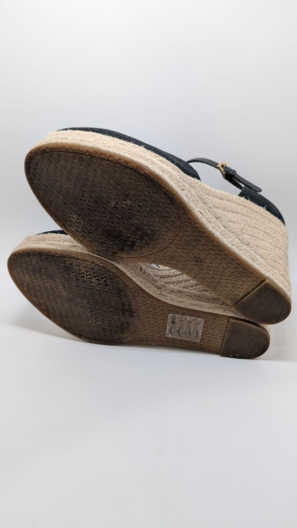 MICHAEL Michael Kors Black/Tan Nori Wedge Espadrille Sandals