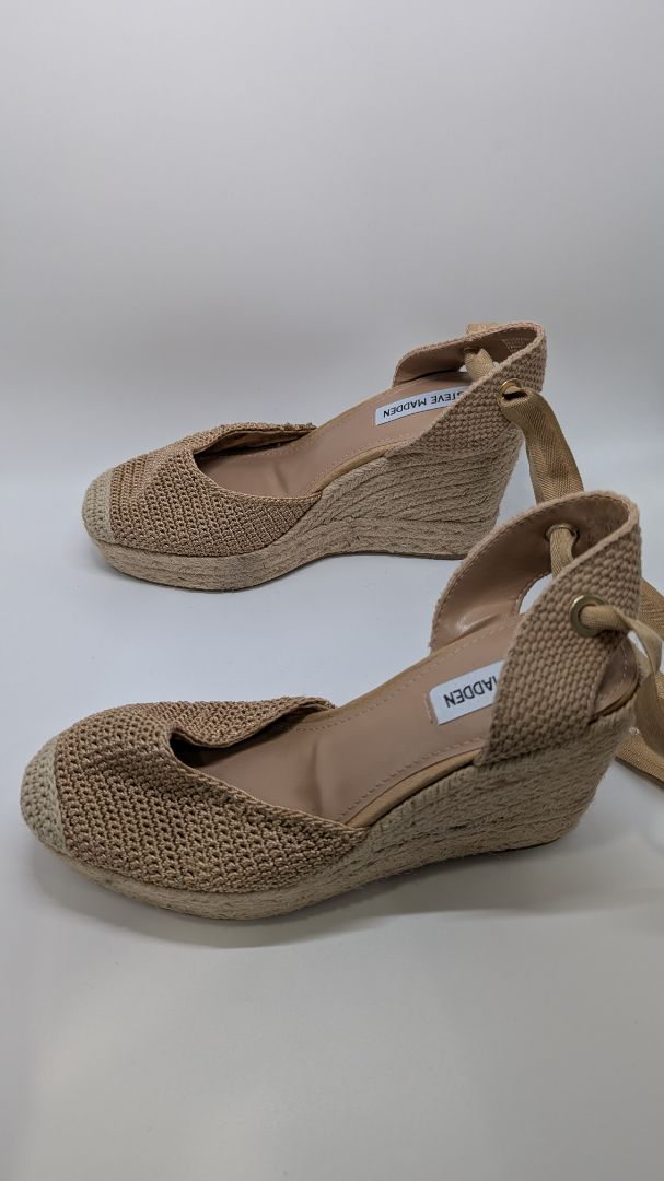 Steve Madden Tan Medora Espadrille Wraparound Sandals
