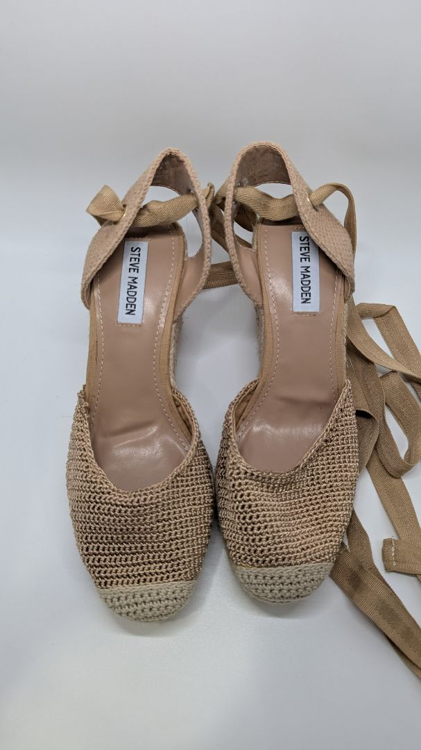 Steve Madden Tan Medora Espadrille Wraparound Sandals