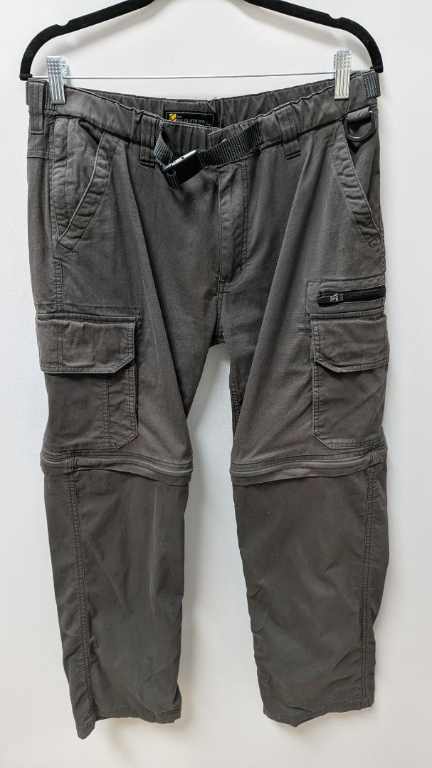 B.C. Clothing Co. Men's Dark Grey Convertible Cargo Pants