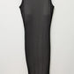 Popilush Black Ribbed Sleeveless Shapewear Maxi Dress