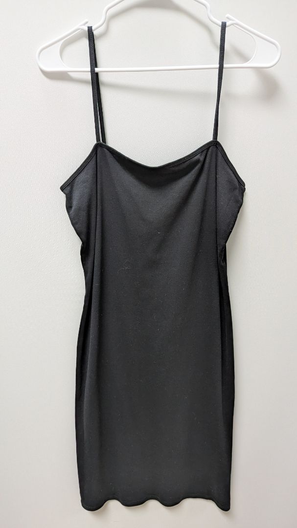 TOPSHOP Black Spaghetti Strap Tank Dress